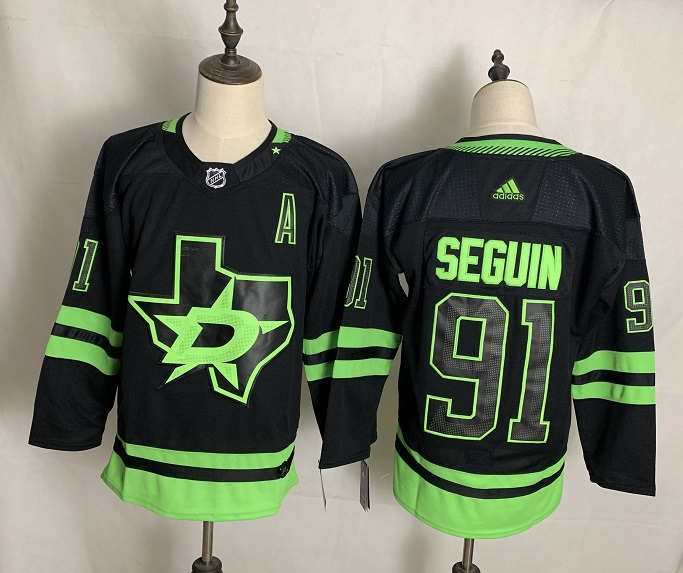 Men Dallas Stars #91 Seguin Black Authentic Stitched 2020 Adidias NHL Jersey->dallas stars->NHL Jersey